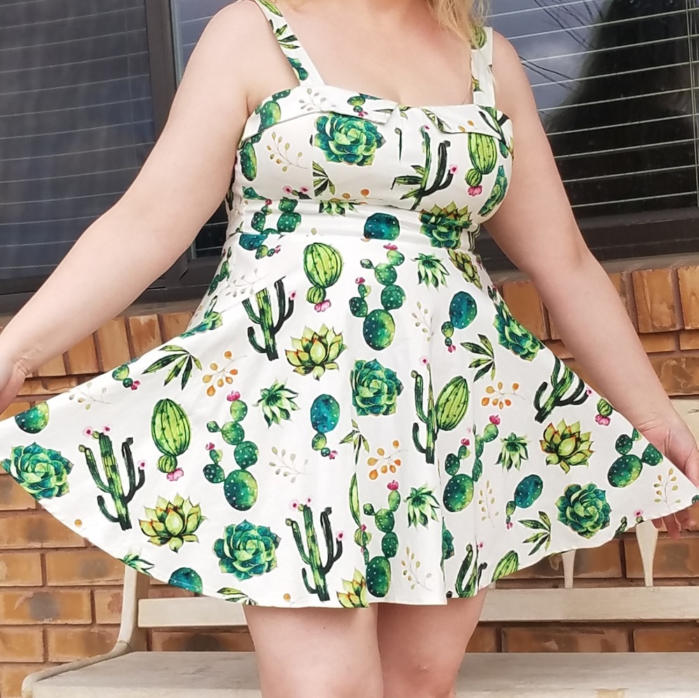 White Cactus Coaktail Dress